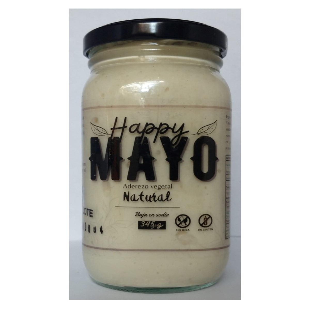 Mayonesa Vegetal Natural – 345 G – Sin HUEVOS – Libre De Gluten – HAPPY MAYO